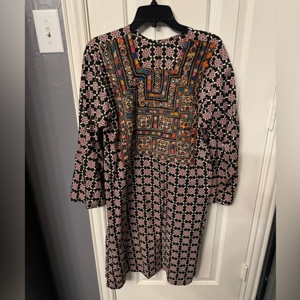 Beautiful indian/pakistani ajrak mirror work shirt size L/XL